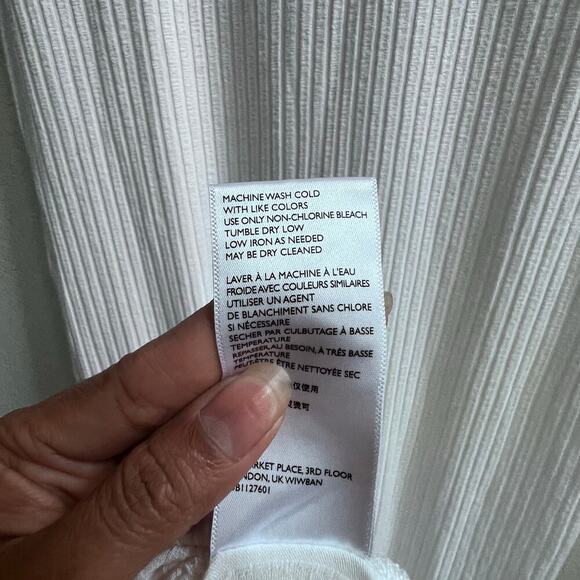 FREE PEOPLE White Crewneck Short Sleeve Bodycon Midi Dress Women's XS Beachy - Picture 5 of 6